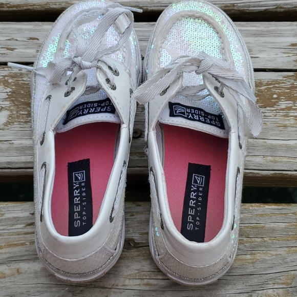 Sperry Top-Sider Bahama White Iridescent-Girls Size 13.5Y - Picture 7 of 10